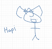 a drawing of a stick figure with the word hapi below it