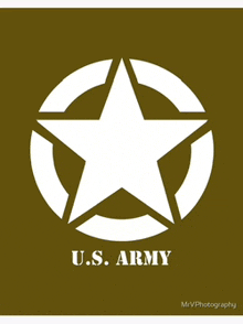 a logo for the u.s. army has a white star in a circle