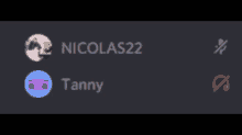 a screenshot of nicolas22 and tanny on a dark background