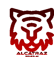 a logo for alcatraz roleplay with a red tiger