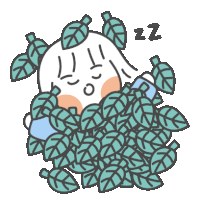 a cartoon drawing of a person sleeping in a bush