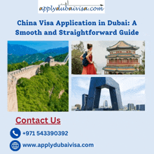 a poster that says china visa application in dubai