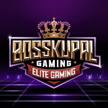 a logo for bosskupal gaming elite gaming with a crown on top