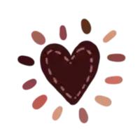 a drawing of a heart with a stitched border on a white background