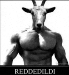 a picture of a man with a goat 's head and the words " reddedildi " on the bottom