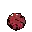 a pixel art drawing of a red ball with a face on it .