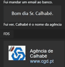 a screenshot of a website that says bom dia sr. callabe .