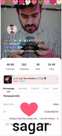 a screenshot of a person 's profile on a phone