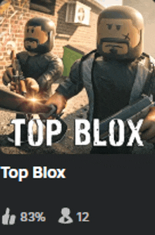 a video game called top blox has a thumbs up