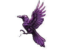 a purple bird is flying in the air with its wings outstretched