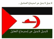 a flag with a red crescent moon on it