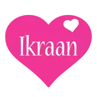 a pink heart with the name ikraan written inside of it