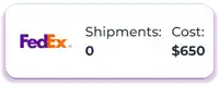 a fedex shipping cost of $ 650 is displayed