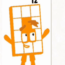 a cartoon character with the number 12 on it 's head