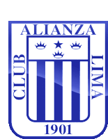 a blue and white alianza lima logo with a white background