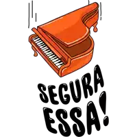 a cartoon drawing of a piano with the words segura essa written below it