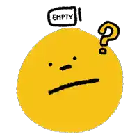 a yellow smiley face with an empty box above it and a question mark underneath it