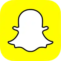 a snapchat icon with a white outline on a yellow background