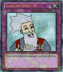 a card that says carta do foda-se with a man with a beard on it