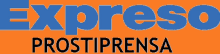 a logo for express prostiprensa is shown on a bright orange background