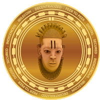 a gold coin that says peer to peer digital indigenous decentralized