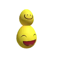 two yellow smiley faces stacked on top of each other