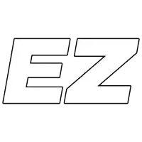 a black and white drawing of the letter e and z on a white background .