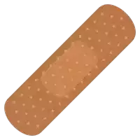 a brown band aid with white dots on it