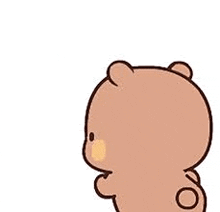 a brown teddy bear is standing on a white background and looking at the camera .