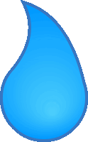 a blue drop of water with a white outline