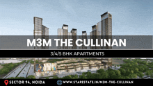 an advertisement for m3m the cullinan apartments