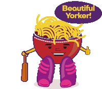 a cartoon illustration of a bowl of noodles that says beautiful yorker on it