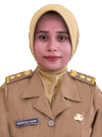 a woman wearing a military uniform has a name tag that says maya budi prazine