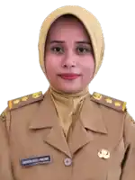 a woman wearing a military uniform has a name tag that says maya budi prazine