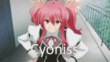 a picture of a girl with the word cyoniss written on it