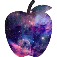 a picture of an apple with a galaxy inside of it