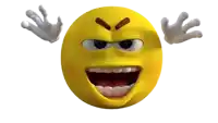 a cartoon smiley face with a very angry expression on it 's face