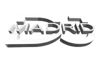 a logo for madrid is shown in black and white on a white background