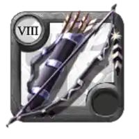 an icon of a bow and arrow in a game with the number viii .