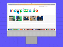 a computer screen displays a page titled magpizza.de