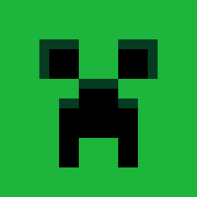 a green background with a black creeper face