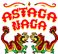 a drawing of two dragons with the words astaga naga above them