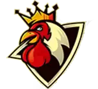 a rooster with a crown on its head in a shield