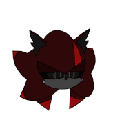 a drawing of a shadow the hedgehog wearing sunglasses and a mask