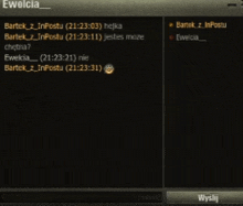 a computer screen shows a conversation between bartek and ewelcia