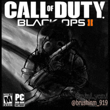 a poster for call of duty black ops ii shows a man holding a gun