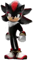 a shadow the hedgehog with red and black hair is standing in front of a white background