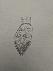 a drawing of a man with a crown and a beard