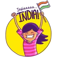 Girl Cheering For India Sticker