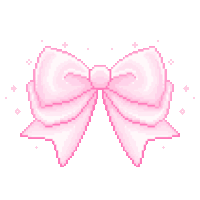 it is a pixel art of a pink bow on a white background .